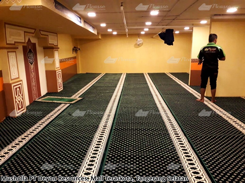 jual karpet masjid minimalis hijau