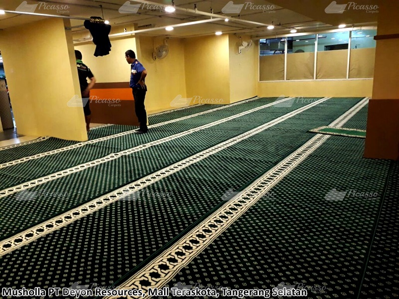 jual karpet masjid minimalis hijau