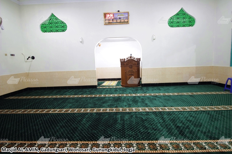 karpet masjid hijau, gunungkidul, jogja