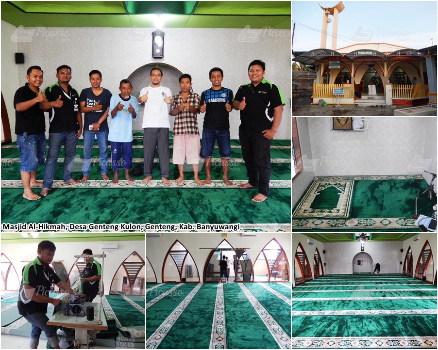 karpet masjid hijau, genteng kulon, banyuwangi