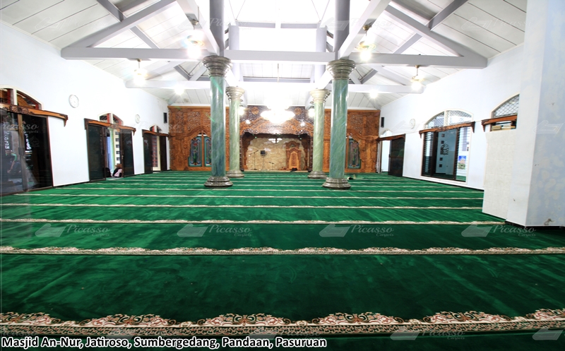 karpet masjid hijau, pandaan, pasuruan