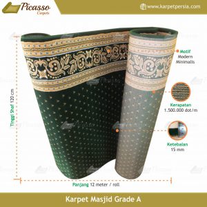 karpet masjid hijau bintik