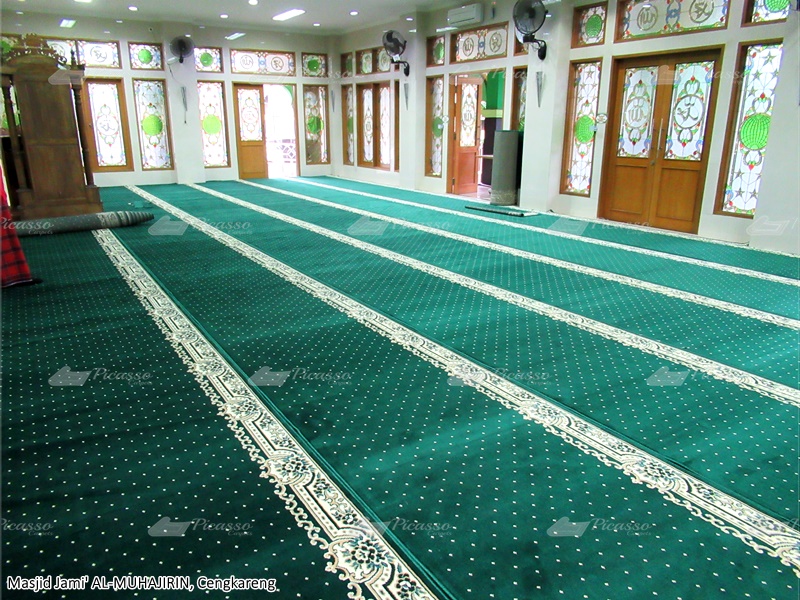 karpet masjid hijau, cengkareng, tangerang
