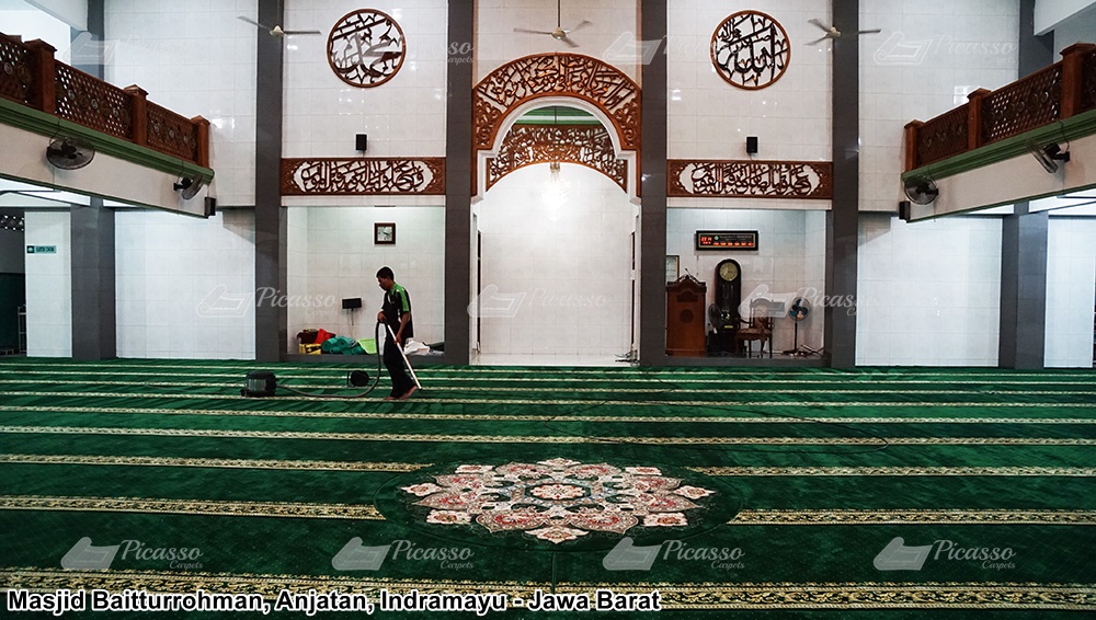 karpet masjid hijau indramayu