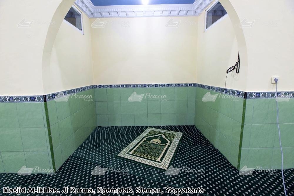 karpet masjid minimalis hijau kuning