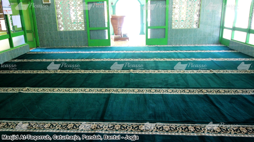 karpet masjid minimalis hijau