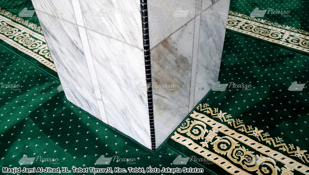 karpet masjid hijau minimalis maskot teratai