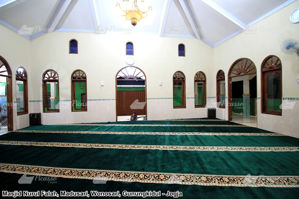 karpet masjid hijau kuning minimalis