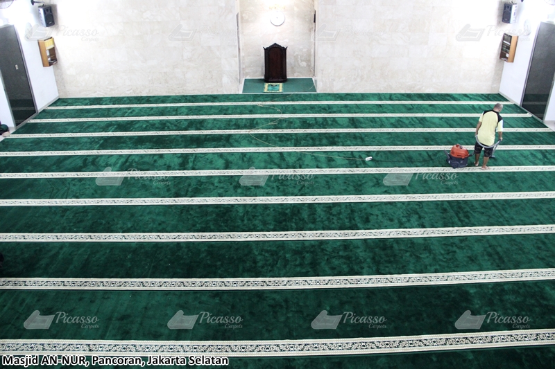 karpet masjid hijau polos minimalis