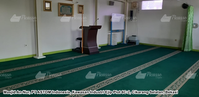 karpet masjid minimalis hijau polos