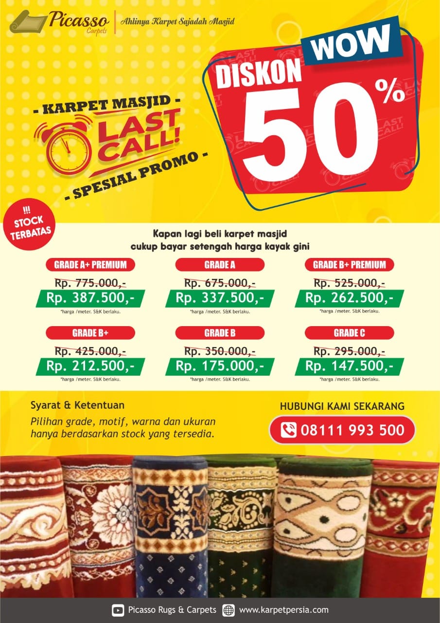 last call karpet masjid diskon 50%